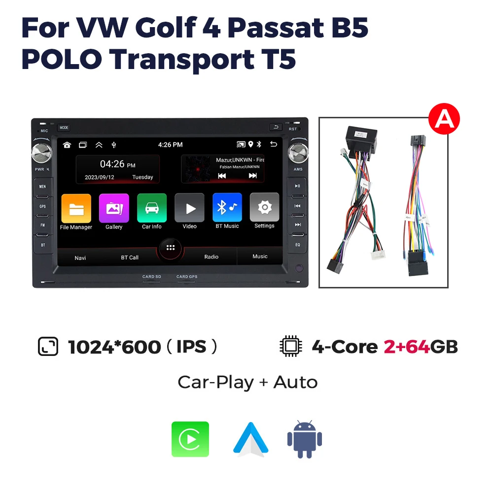 MEKEDE & Navifly 7 inch Android 15 Carplay Voor VW Passat B5 MK4 MK5 Golf 4 Polo Bora Jetta T5 GPS Audio Stereo Autoradio Knop RDS