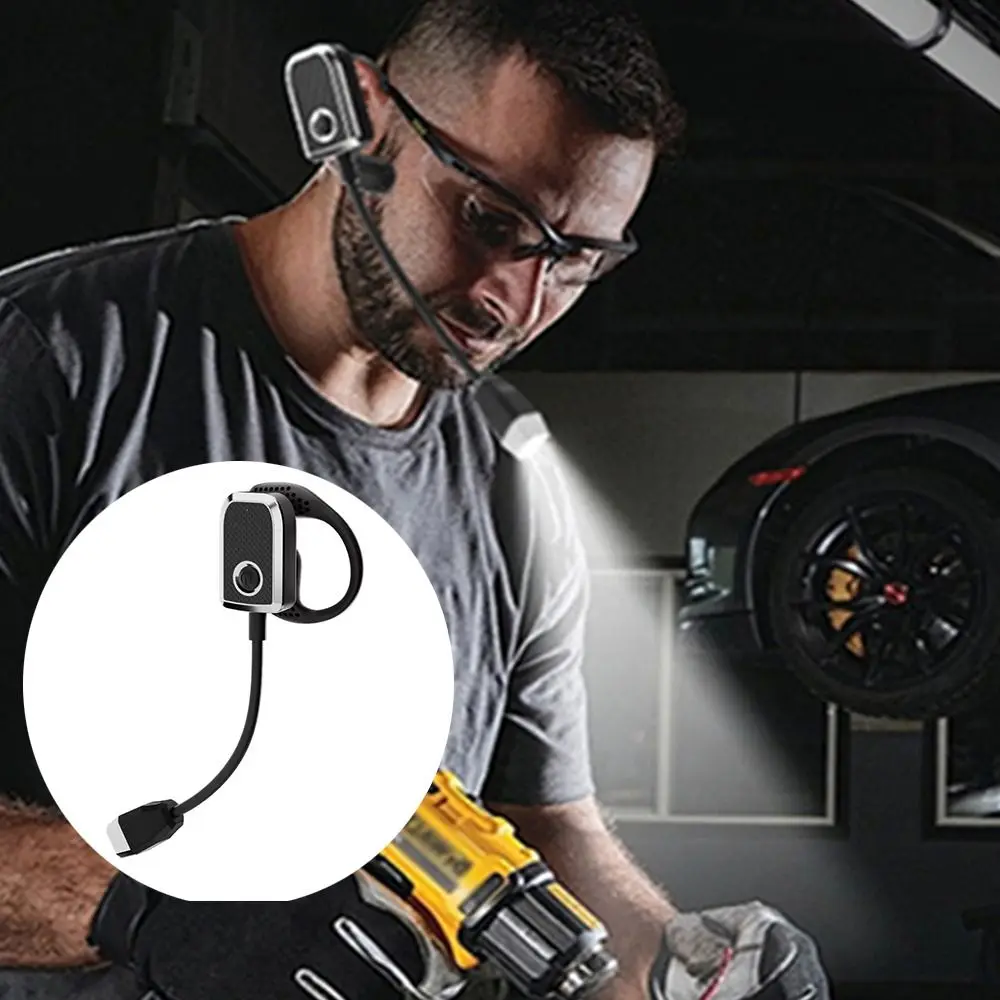 Подвесная лампа для чтения с ушами, гибкая мини-ночная лампа с бесступенчатым затемнением, защита глаз, регулировка на 360 градусов, светодиодная лампа для чтения