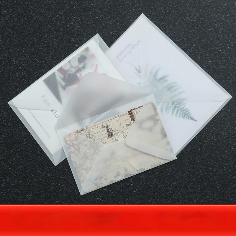 Busta di carta trasparente con acido solforico da 10 pezzi Busta vuota traslucida per cartolina d'invito per matrimonio vintage