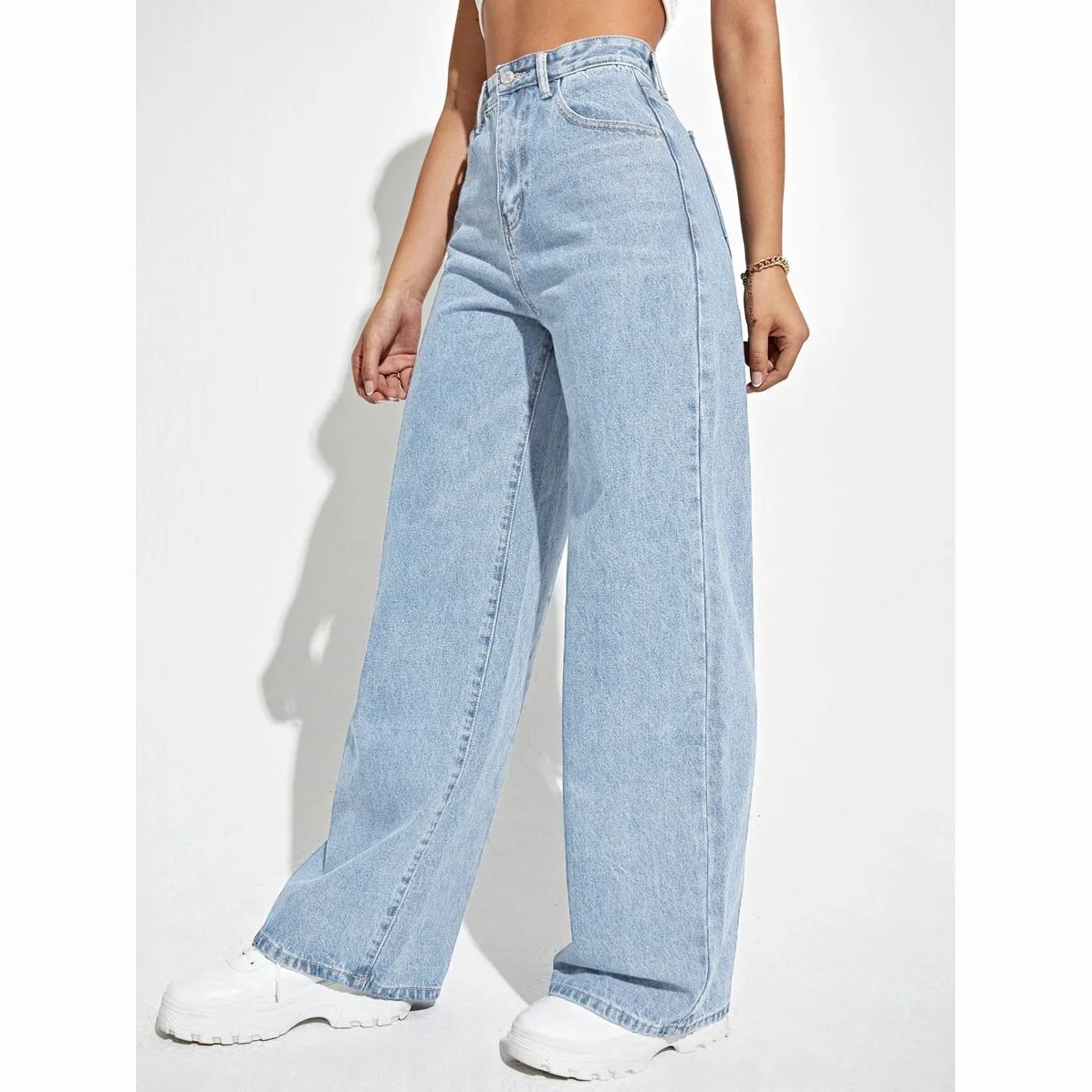 

High Waist Straight Leg Jeans Women's Denim Pants Slim Fit Trousers Faionable plus Size Casual Bootcut Autumn Season