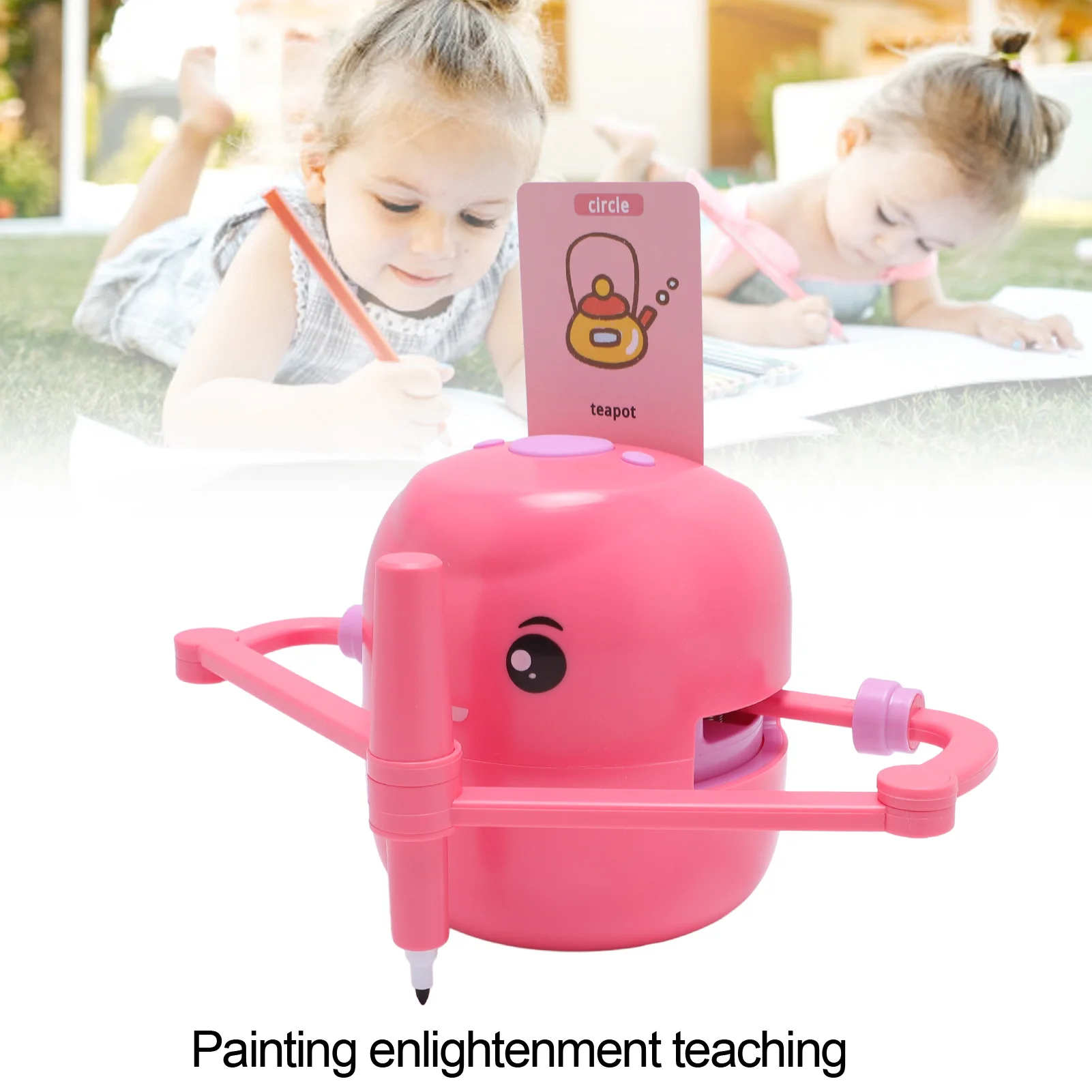 Pintura robô robô máquina de desenho interativo 2400mah cedo arte educacional iluminação automática para crianças