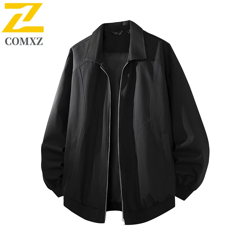 

COMXZ Men Work Jacket 2025 Hiking Camping Outdoor Lightweight Turndown Collar Windbreaker Adventure Hunting Autumn Korean Coats