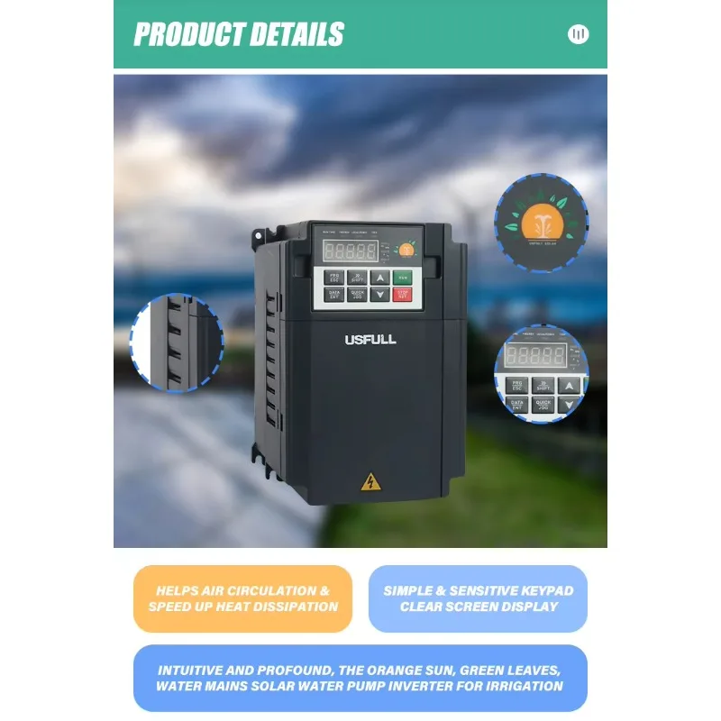 최고 등급 태양광 펌프 인버터 380V 18.5KW 3상 MPPT CE IEC 인증 태양광 물 펌프 시스템용