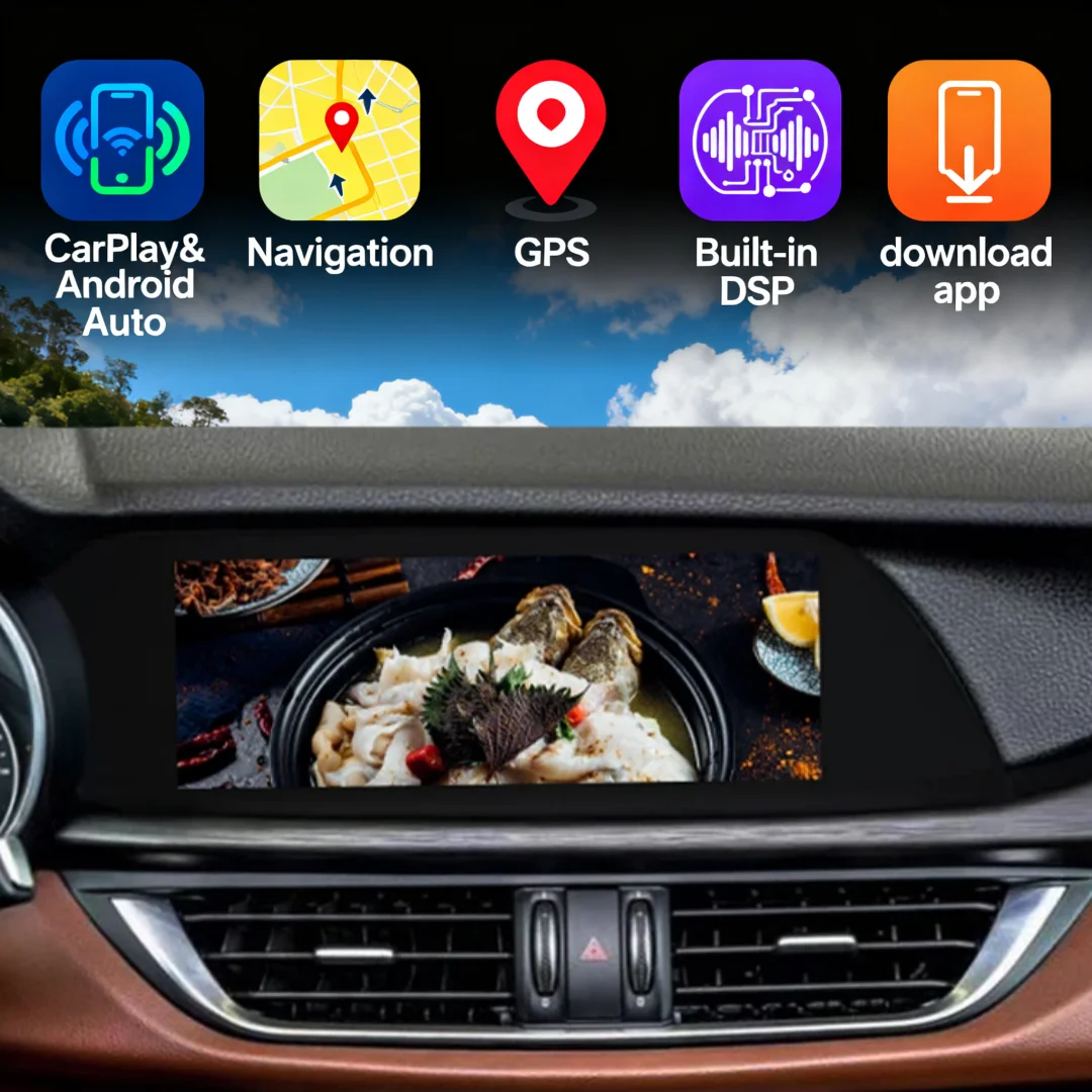 

10,25 "Android 14 экран автомобильный мультимедийный видеоплеер для Alfa Romeo Stelvio Giulia 2017-2024 Carplay GPS навигация аудио стерео