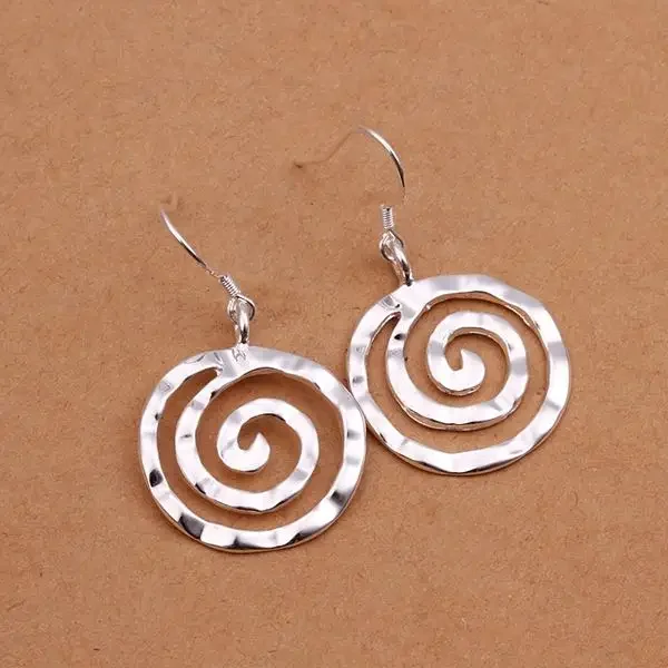 women lady elegant pretty nice hot High quality Silver Plated party Earring Jewelry free shipping factory price E353