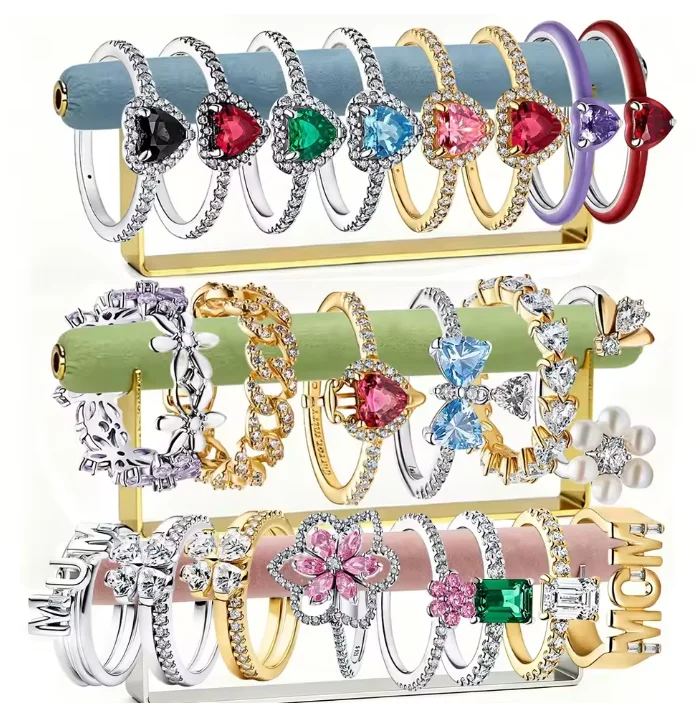 Hot selling classic 925 silver multi-color love ring, rose gold dazzling fashion suitable for couples jewelry gifts