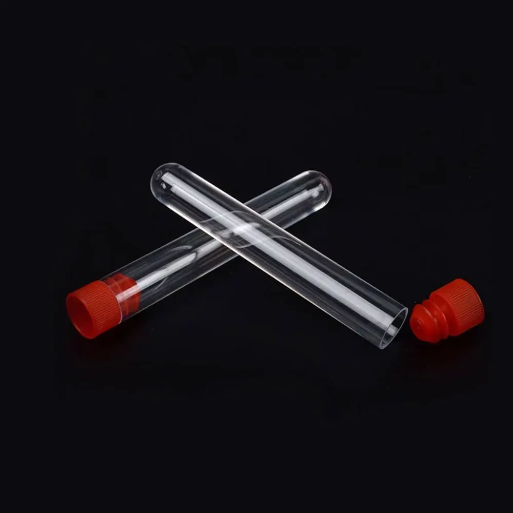 5-100Pcs 6ml Disposable 13x100mm Clear Plastic Test Tubes with Caps 6ml Round Bottom Lab Test Tube Laboratory Supplies