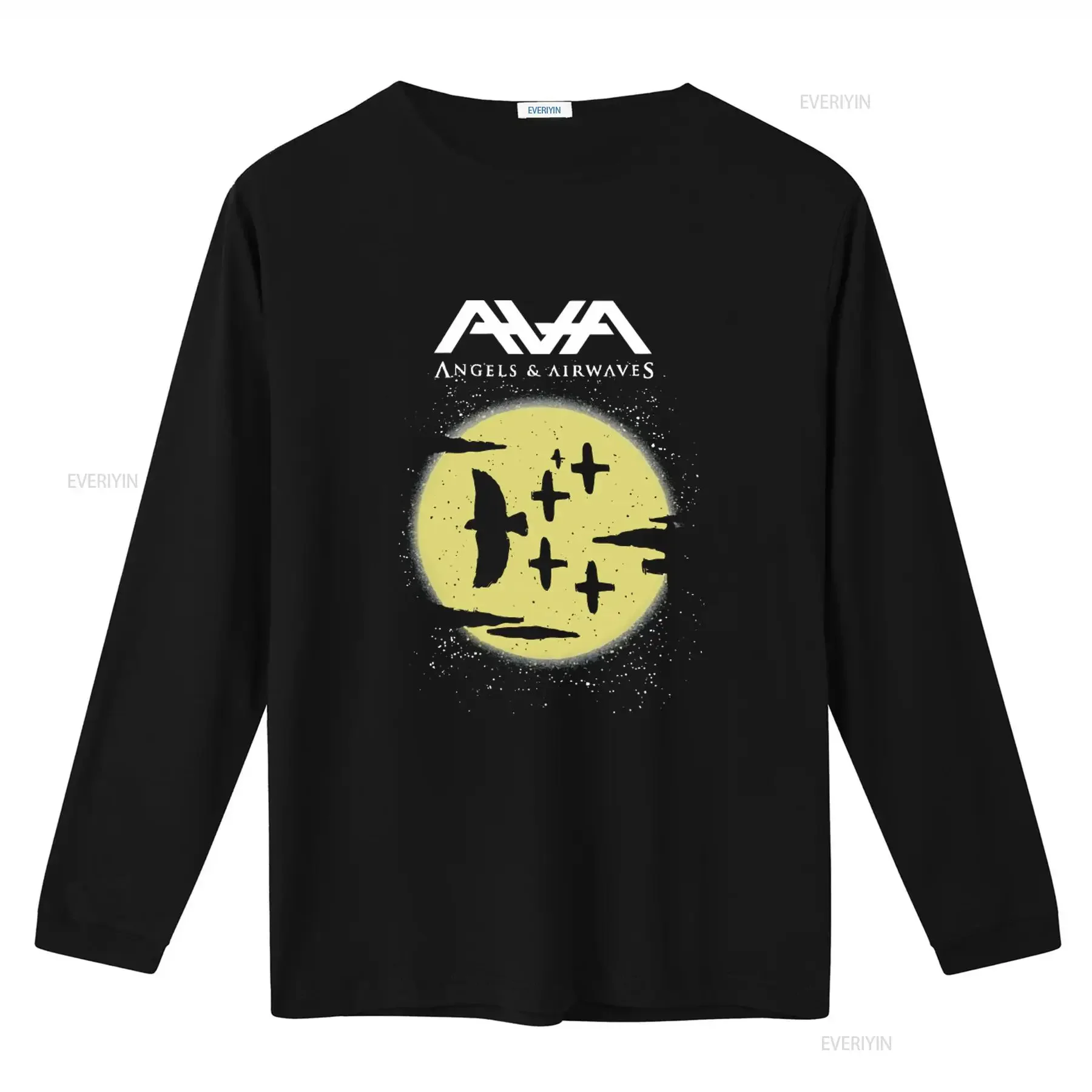 Angels and Airwaves Tom Delonge T Shirt Size Medium Black Yellow AVA Long or s  vintage Washed Stretched Breathable