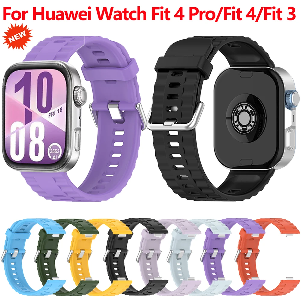 

Silicone Band for Huawei Watch Fit 4/4 Pro/3 Smart Watch Replaceable Wristband for Huawei Watch Fit 3 4/Fit 4 Pro Original Strap