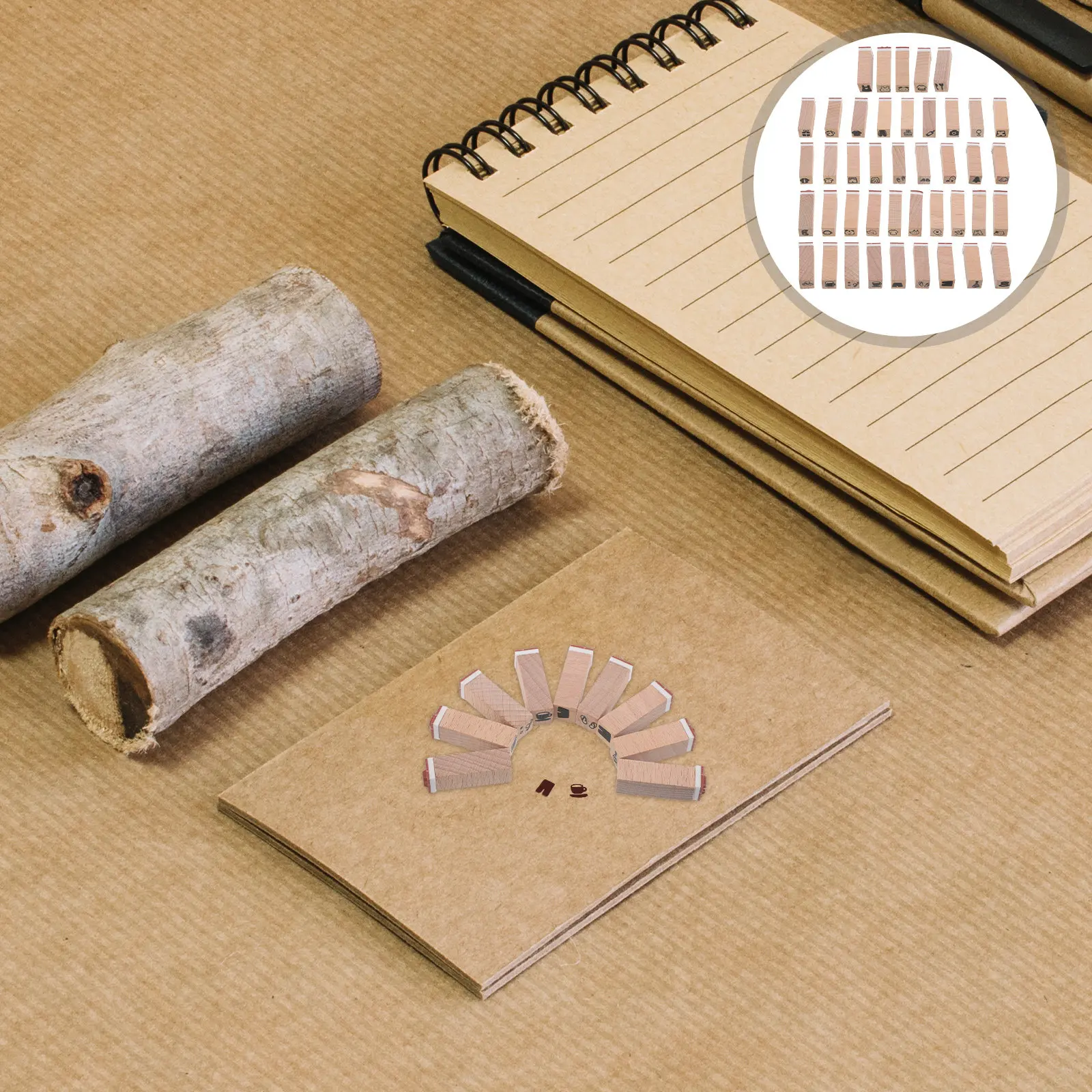 42Pcs Christmas Wooden Animal Stamps Mini Rubber Stamp Set Cartoon Wood Block for Kids Card Making Classroom Crafts