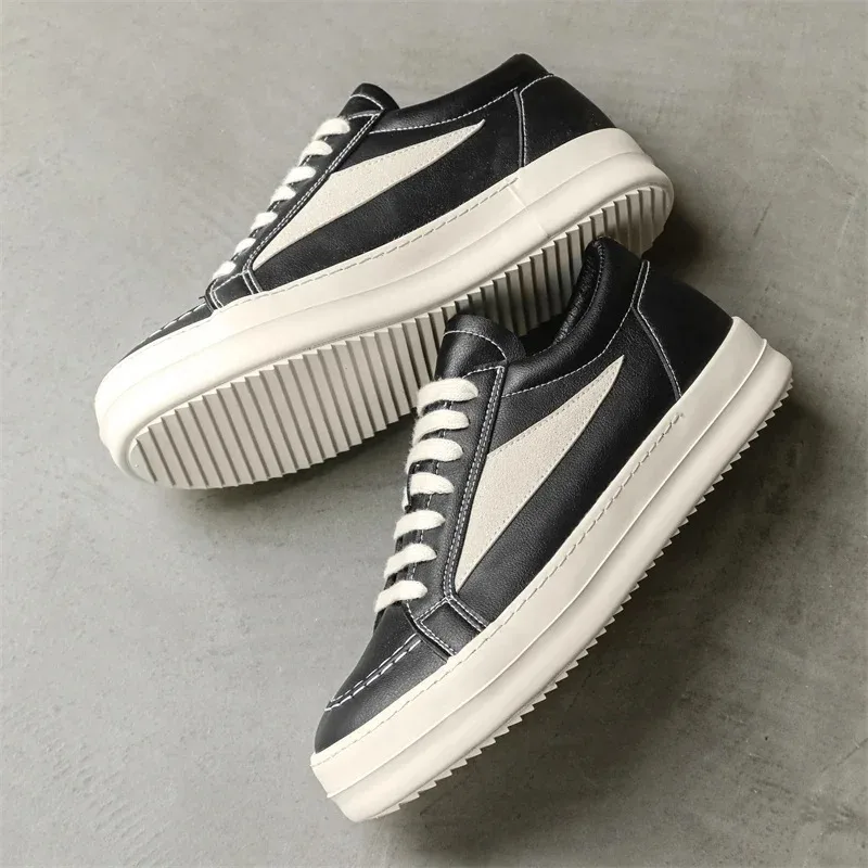 أحذية RO للرجال من الجلد كاجوال أحذية سميكة سوليد أحذية رجالية عصرية أحذية رجالية قابلة للتنفس أحذية لزيادة الارتفاع #2