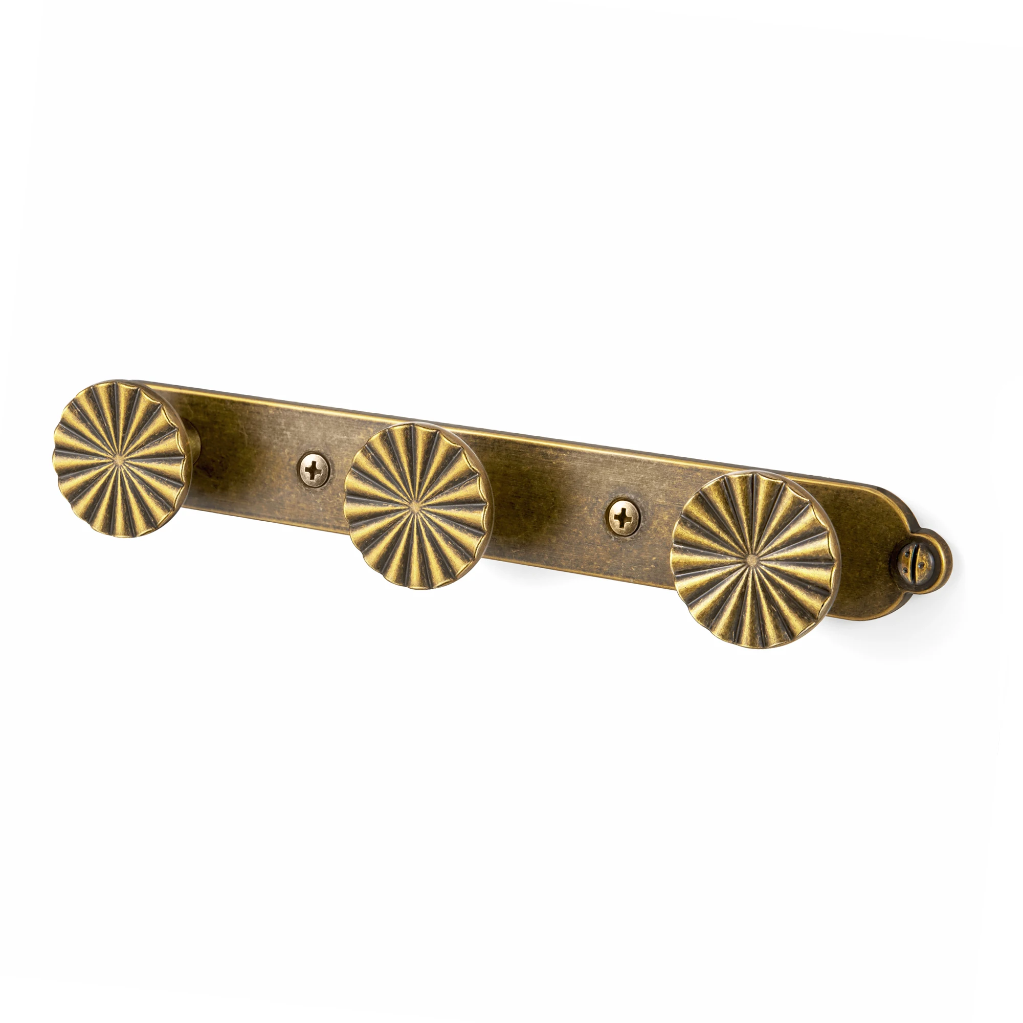 Goo-Ki Vintage Antique Brass Wall Hook Rack  Flower Pattern Coat Hooks, Decorative Metal Hanger for Entryway, Bathroom