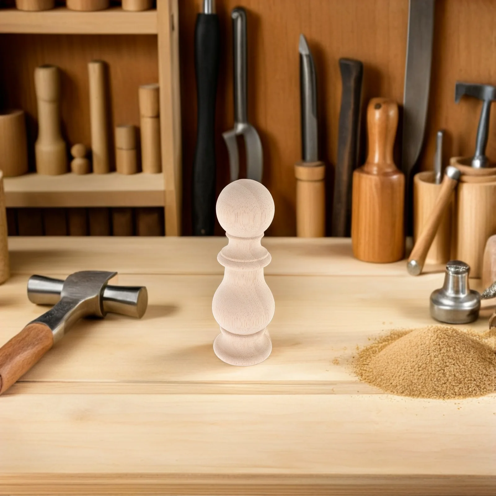 

Wooden Post Finials Victorian Unfinished Decorative Ball Pointed Top Toppers for Porch Deck Railings Staircase Newel Caps Wooden