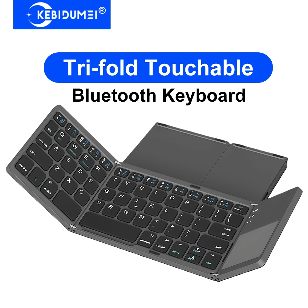 

Трехкратная сенсорная клавиатура с сенсорной панелью, мини-клавиатура, перезаряжаемая клавиатура, Bluetooth-клавиатура для ноутбука, Windows, Android iOS