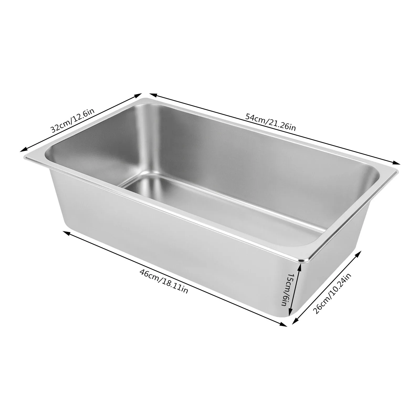 

4 Pack 6" Deep Stainless Steel Steam Table Pans Hotel Food Prep Pan with Lids