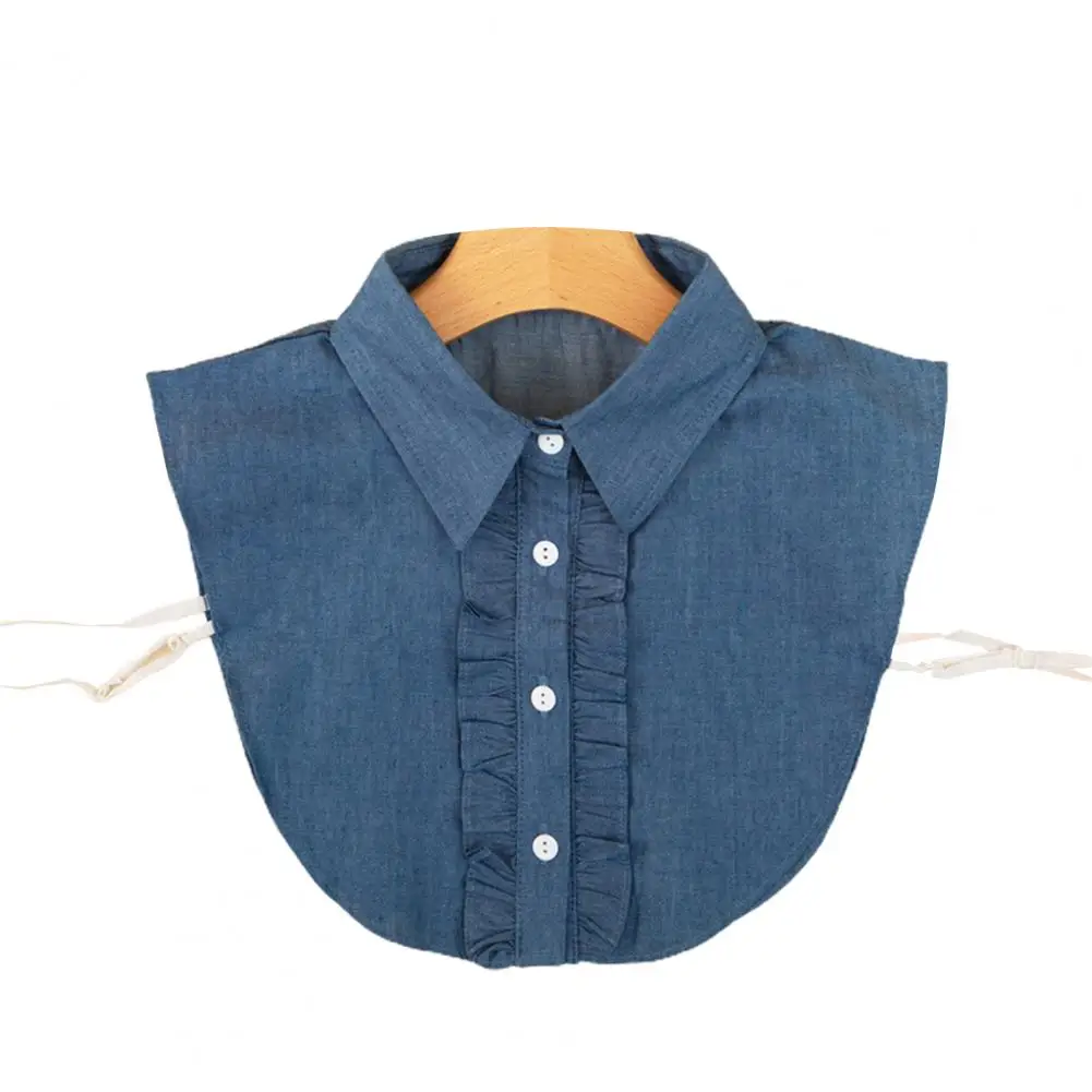 Fake Collar For Women Ladies Fake Collar Turndown Collar Vintage Detachable Buttons Denim Fake Collar For Shirt Sweater Apparel