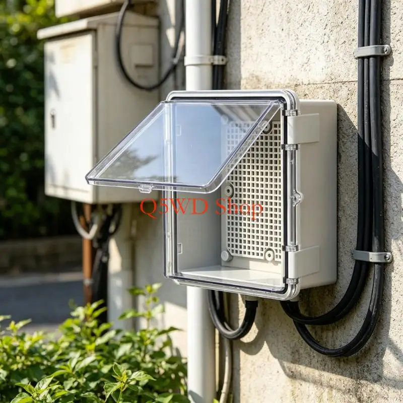 Q5WD Hinged Plastic Enclosure Waterproof Power Electrical Junction Box Waterproof Outdoor Plastic Box Distribution Box