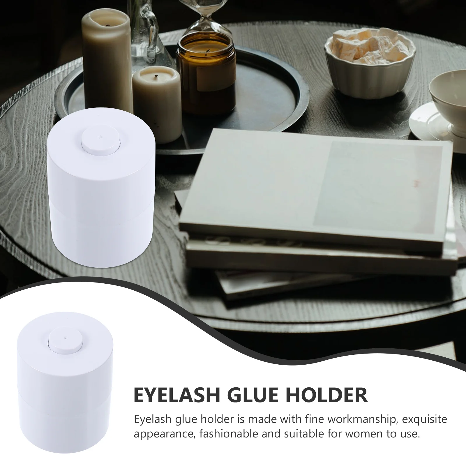 まつげエクステンション収納容器 ABS 耐摩耗性まつげ接着剤ホルダー ポータブルまつげ収納ケース 防塵シェーカー