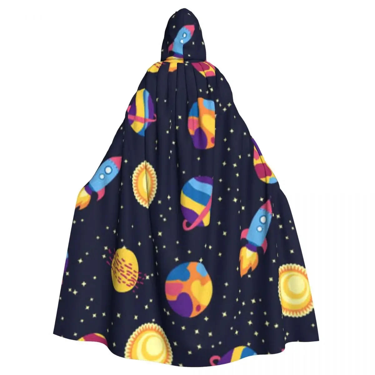 Long Cape Cloak Planets And Stars Hooded Cloak Coat Autumn Hoodies