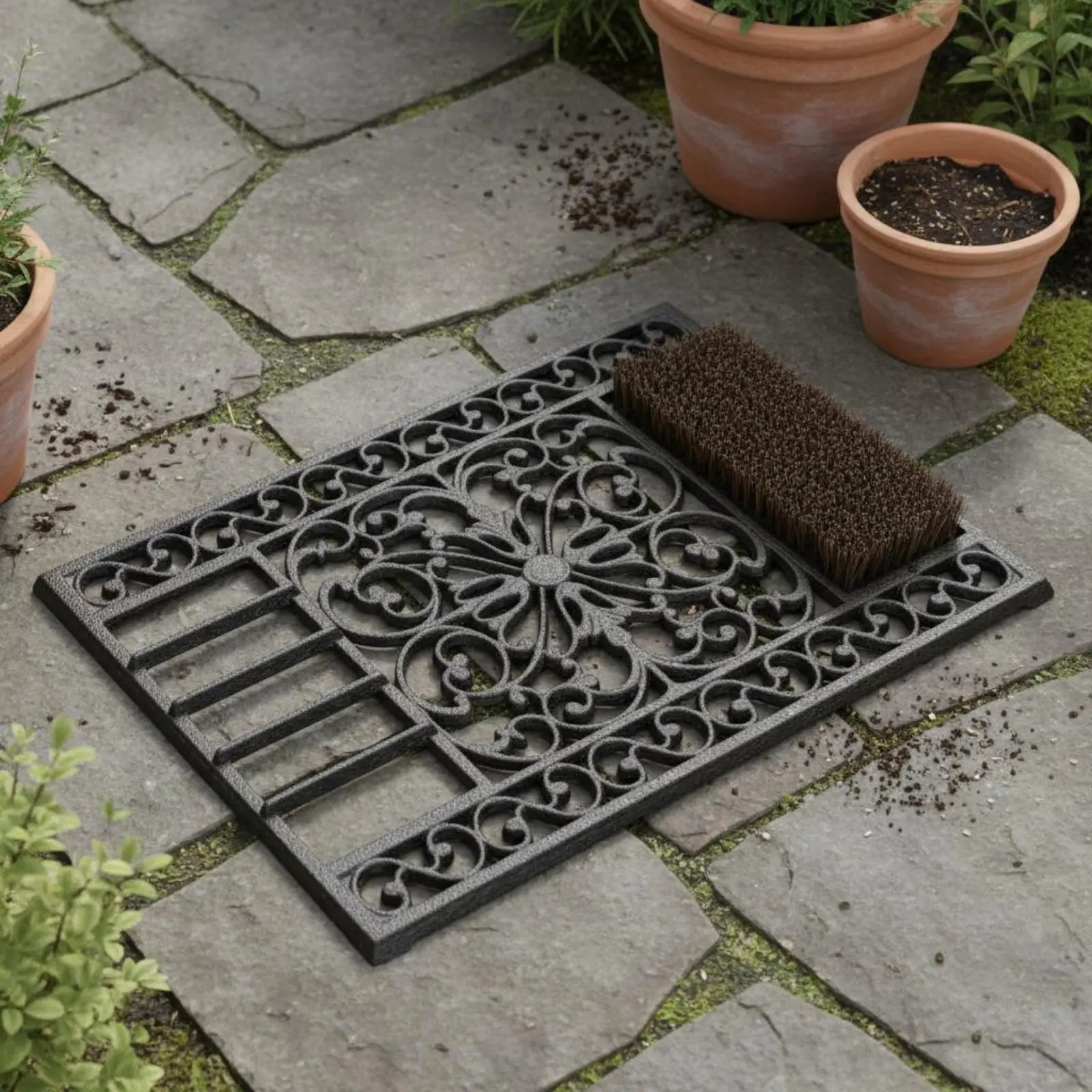 

Ornate Cast Iron Doormat Decorative Cast Iron Semicircle Mat Half Round Door Mat Rustic Design Half Circle Doormat Heavy Duty