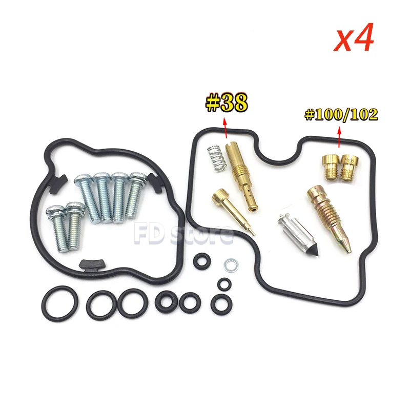 4er-Set Vergaser-Reparaturset mit Hauptdüsen für Honda CB600F Hornet PC34 CB600F 1998-2003, Motorrad-Vergaser-Reparaturteile. – Detail 2