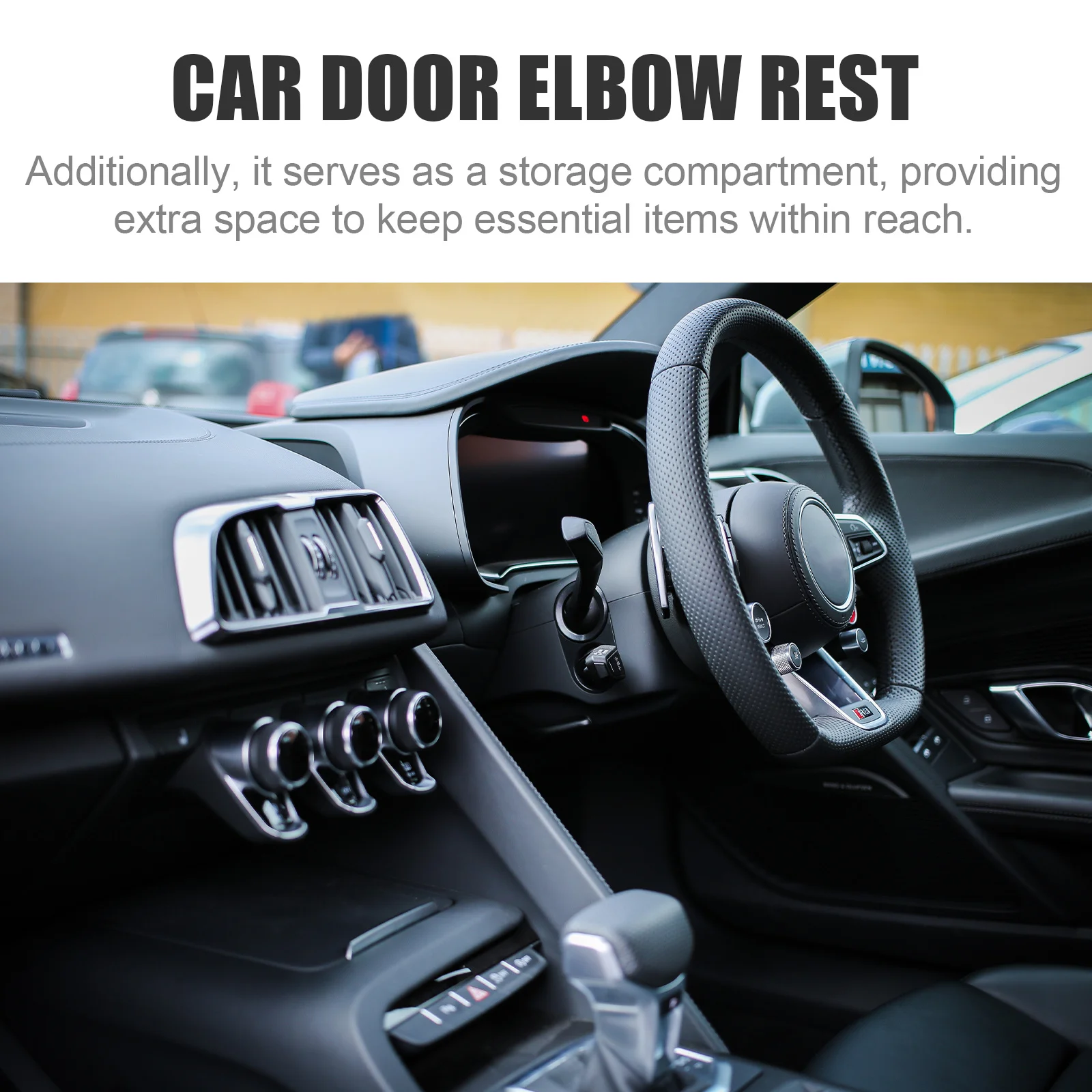 

Универсальная подушка подлокотника, увеличивающая подставка, регулируемая опора для сиденья водителя с местом для хранения, совместимая с левым и правым рулем