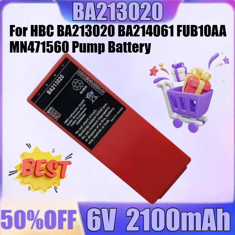 

New BA213020/BA214061 2100mAh 1500mAh for HBC BA213020 BA214061 FUB10AA MN471560 Pump Battery