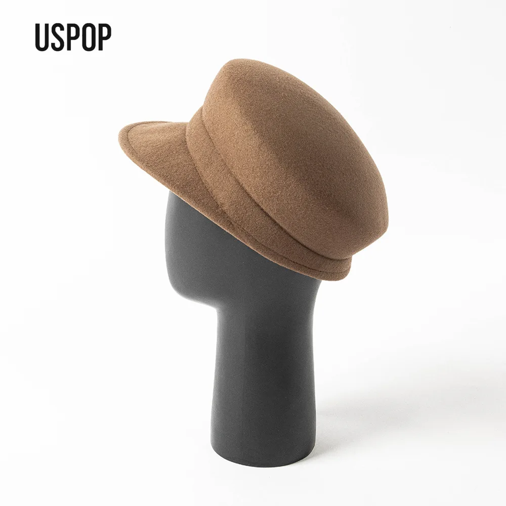 

USPOP Autumn Winter Fashion Wool Newsboy Cap Women’s Casual Flat Cap Outdoor Warm Felt Hat