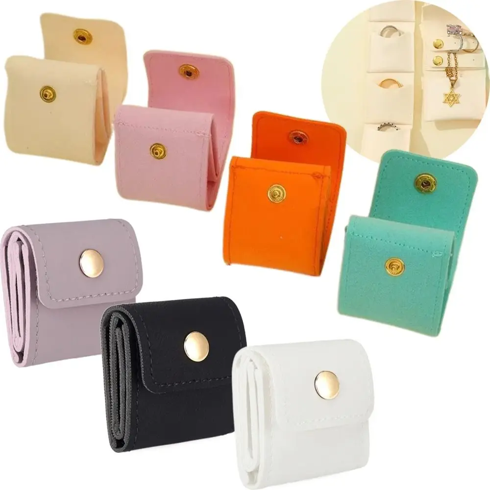 

Мини-сумка для хранения украшений с откидной крышкой, складная, для ожерелий и колец, из искусственной кожи, органайзер для серег, футляр для хранения