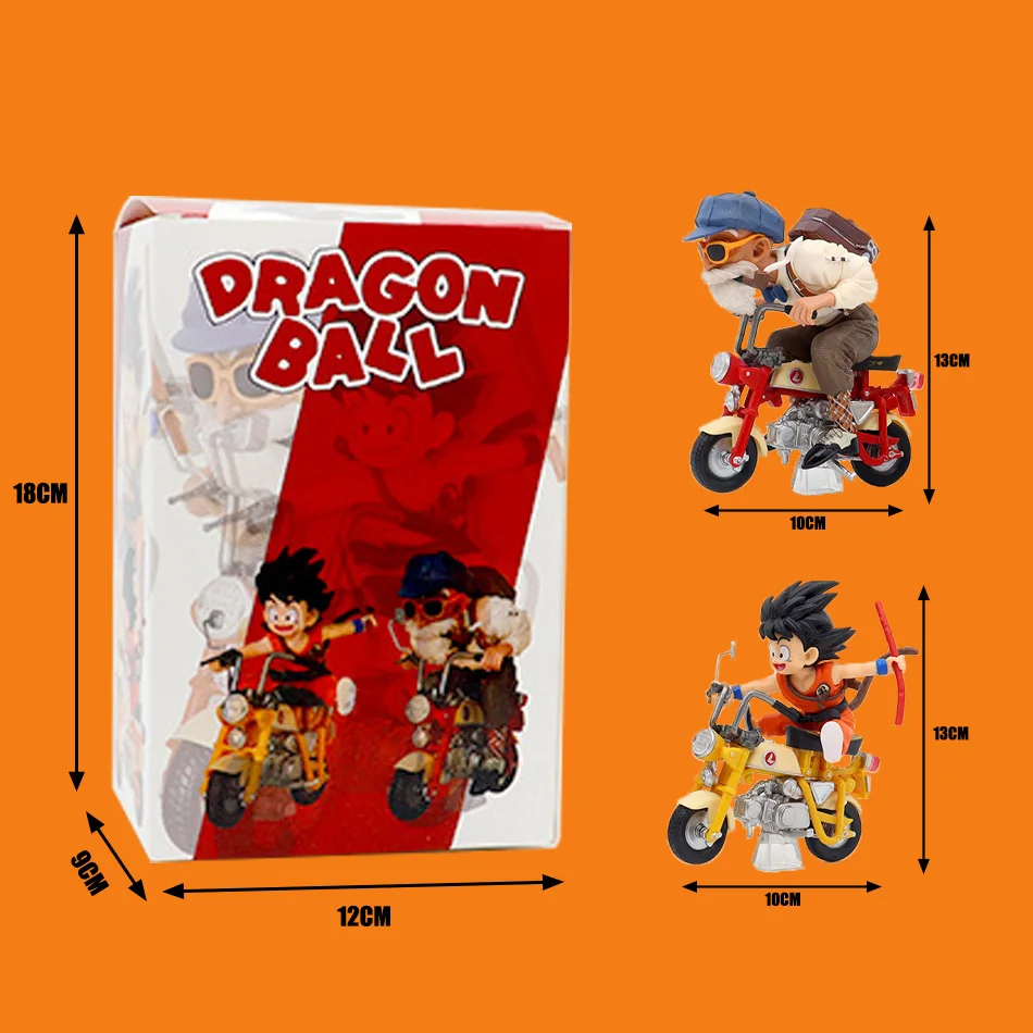 Anime Dragon Ball Z Anime Figure Son Goku Master Roshi Locomotives PVC Action Kame Sennin Motorcycle Toys Model Collector Gifts