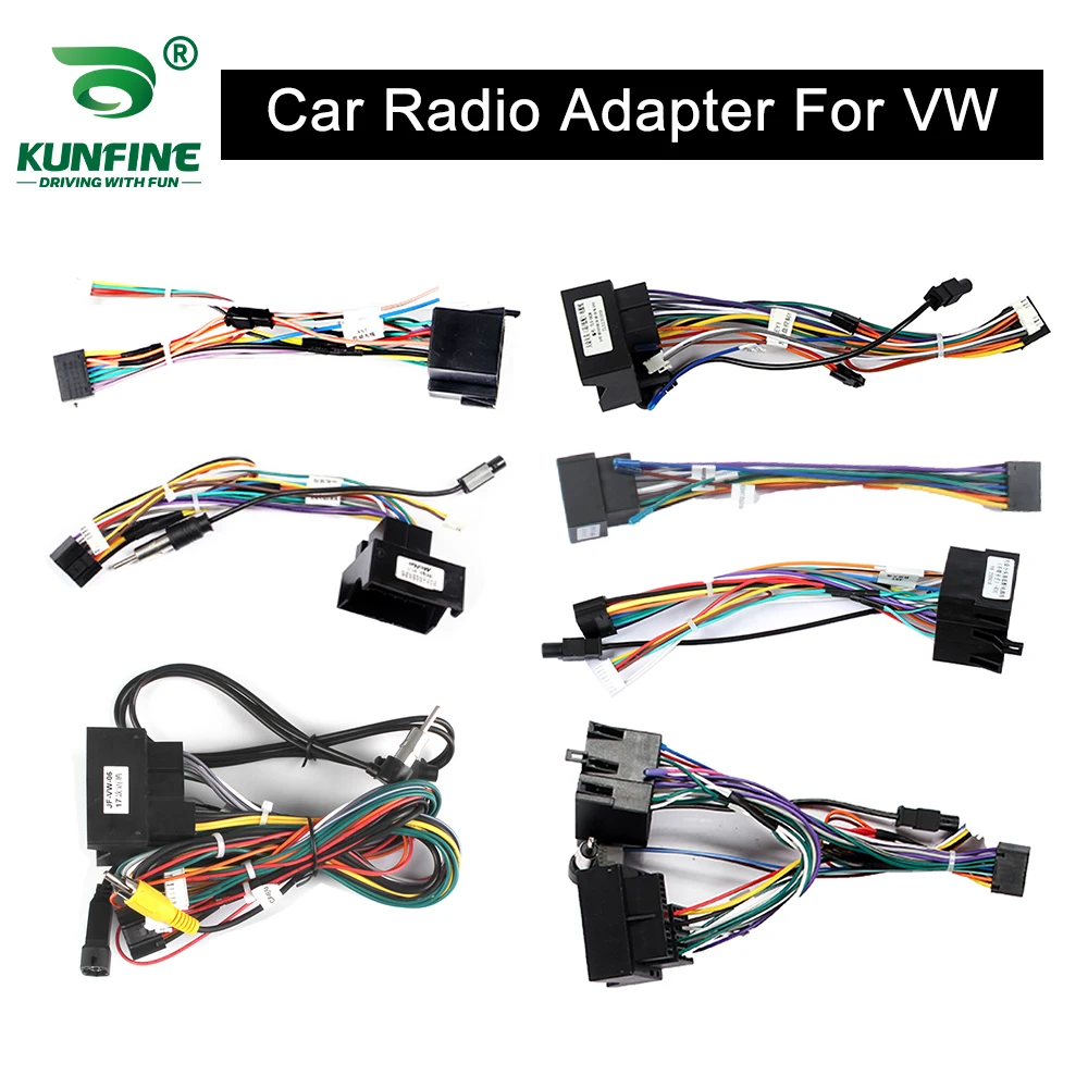 Car Android Player 2Din Stereo Radio Adapter Power Connector MP5 Player Power Cable Accessories For VW