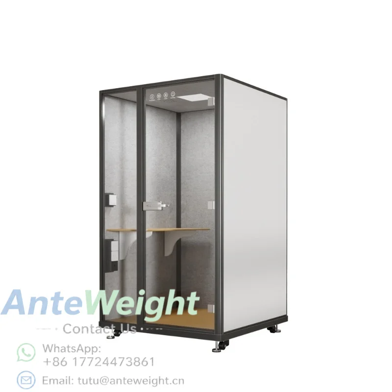 Modern Multi-Function Movable Telephone Booth Storage Soundproof Steel Frame Ventilation System