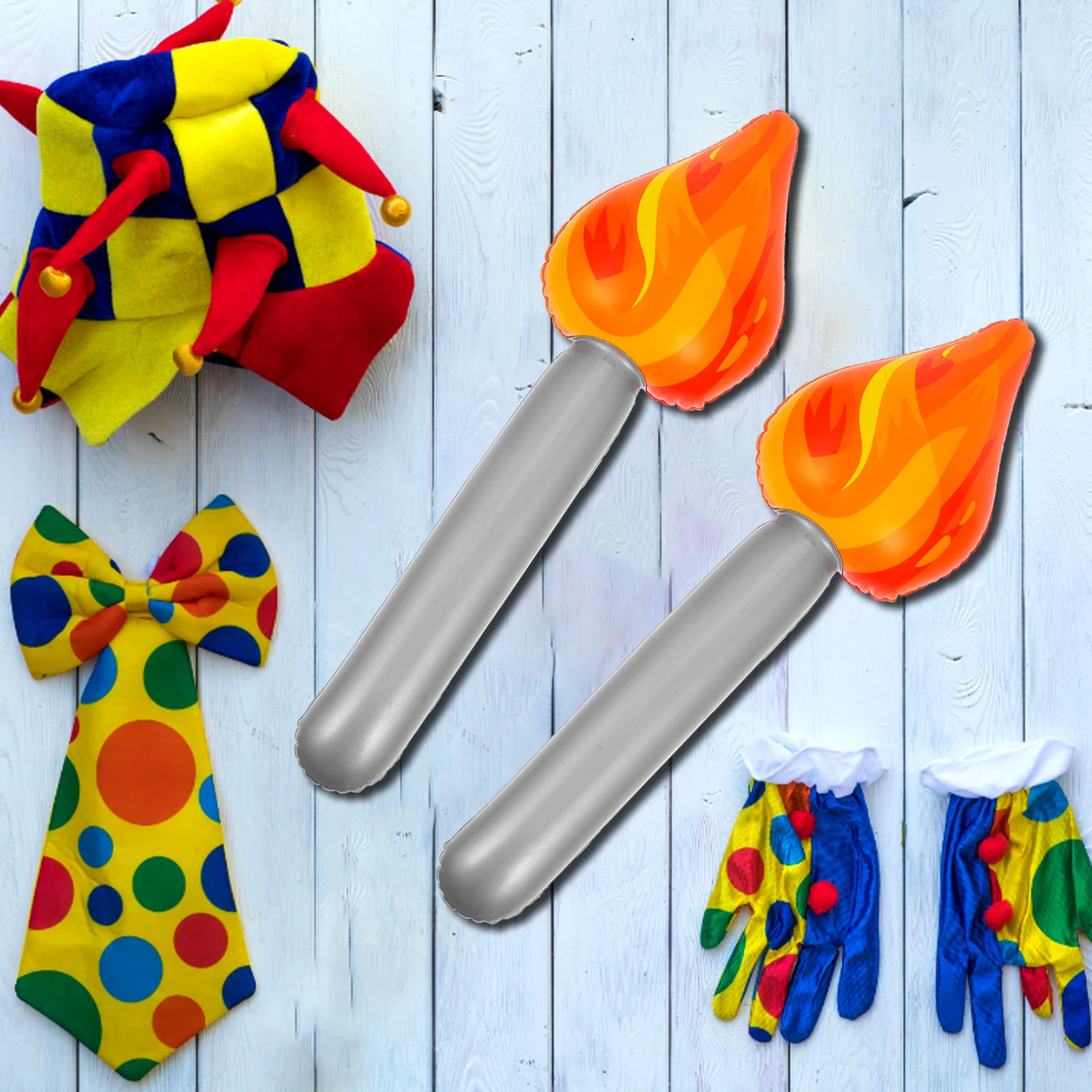 

2Pcs Inflatable Torch Portable Stage Prop Performance Accessory Sports Game Party Decoration Inflatable Torch