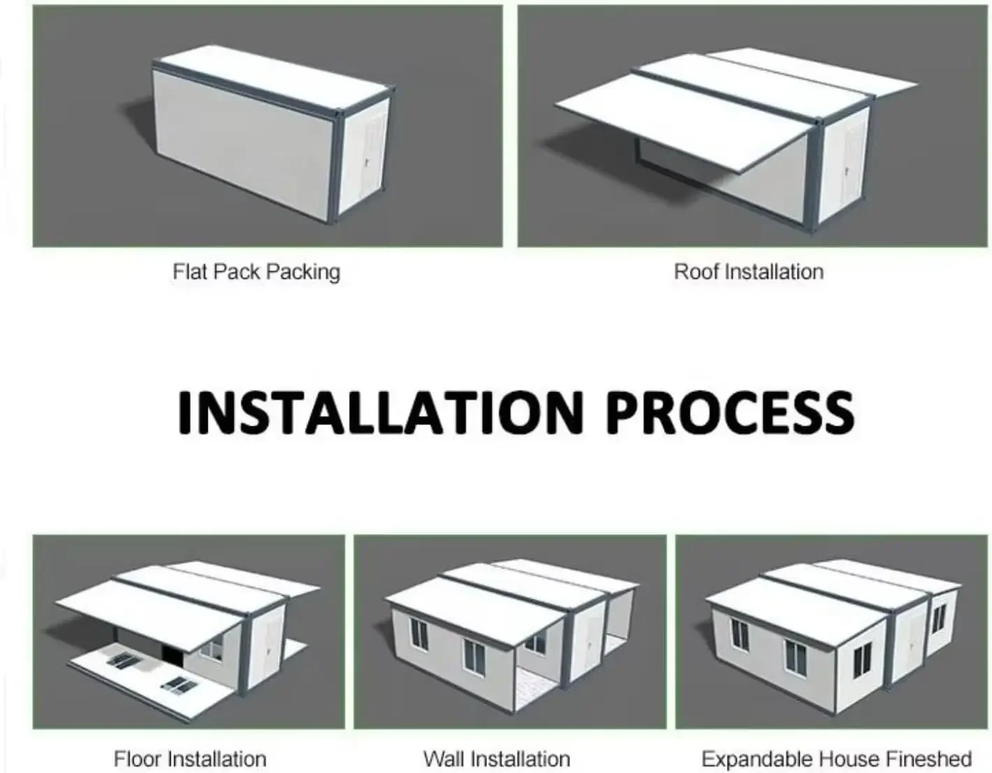 منزل صغير جاهز بطول 20 قدم للبيع، منزل حاوية قابل للتوسيع مع 2 غرفة نوم للمطبخ والحمام، منزل معياري قابل للطي #6