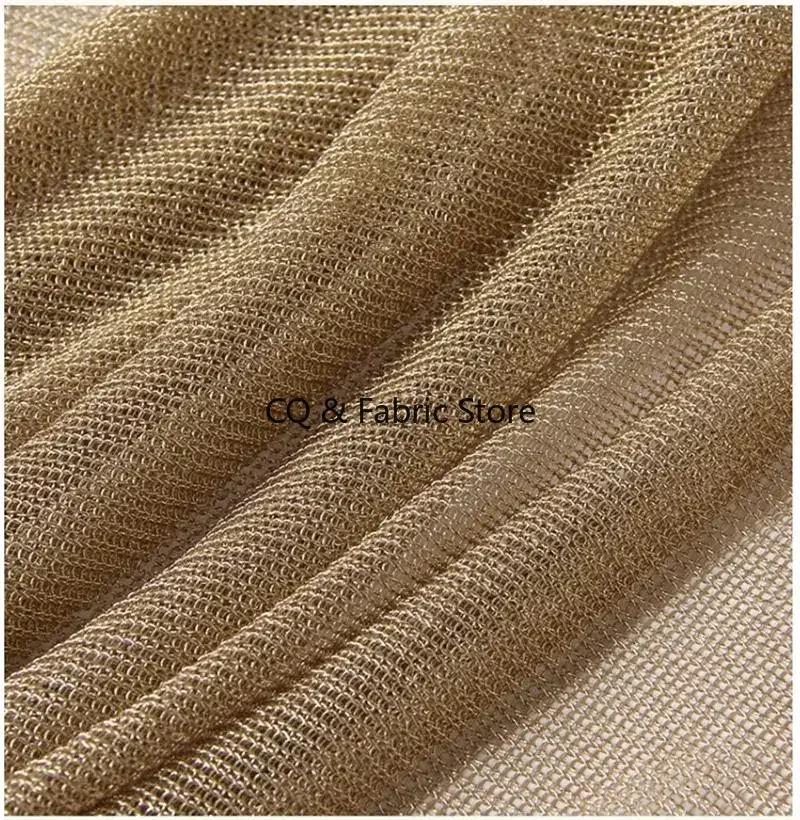 부드러운 니트 메탈 텍스처 원단 가벼운 드레스 제작 디자이너 원단 DIY 재봉 액세서리 미터 단위 판매