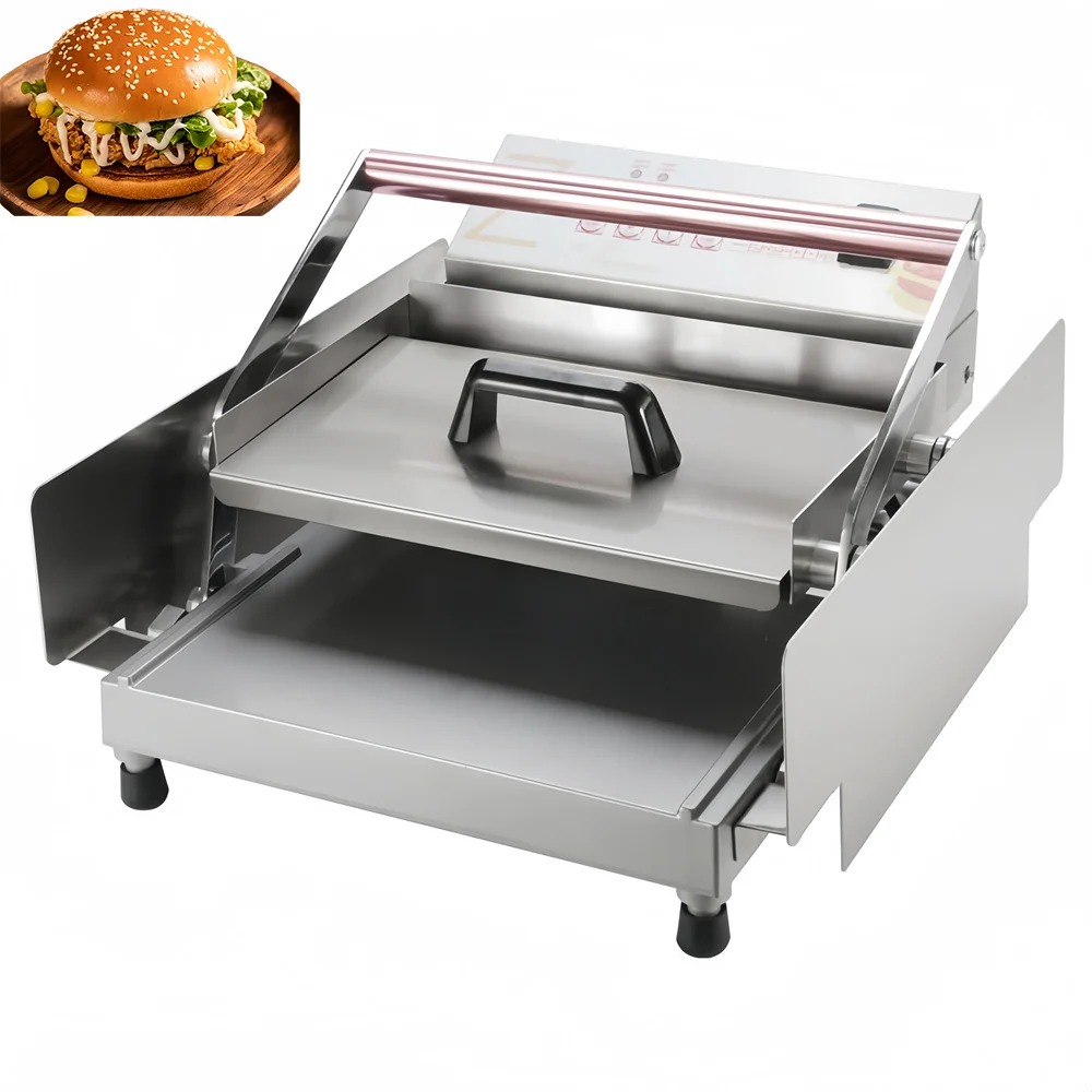 6 Pcs Hamburger Toasting Machine Commercial Electric Burger Maker Bread Heating Double Layer Panini Toaster Heater With Timer