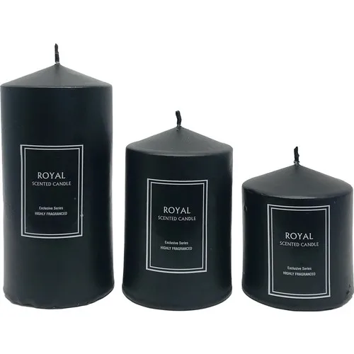 Super Set Black Cylinder Wax Powder Scented 6 Diameter Lengths 6x9x12 cm HBCV000001YO5F1