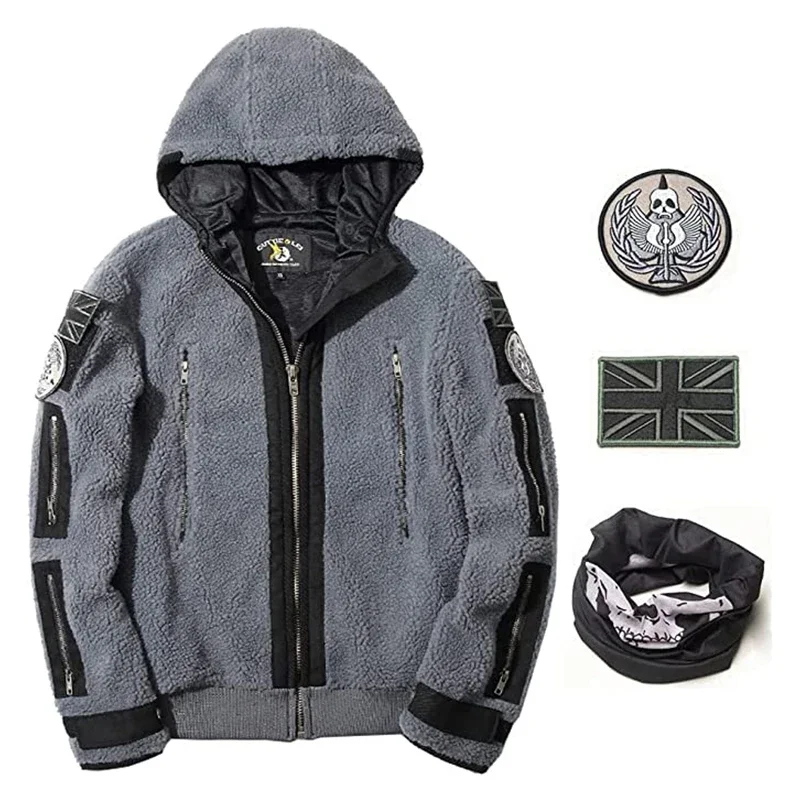 Unisex Adult Game Call of Duty Men Modern Warfare 2 Task Force 141 Ghost Coat Cosplay With Mask HS4805