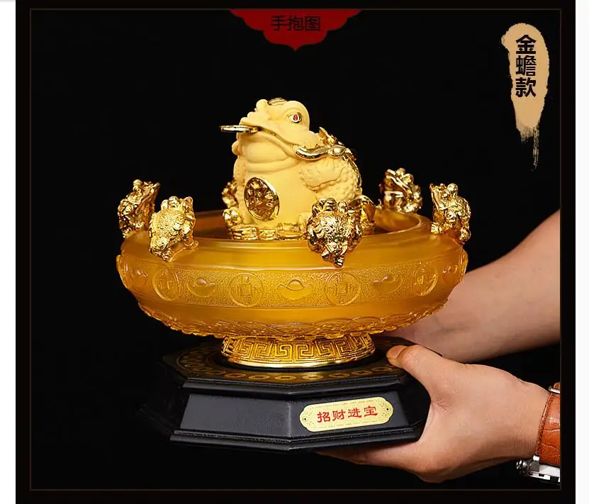 SHOP OFFICE HOME hall Lobby Porch Reception efficacious Mascot Inviting money wealth GOLD JIN CHAN FENG SHUI treasure bowl