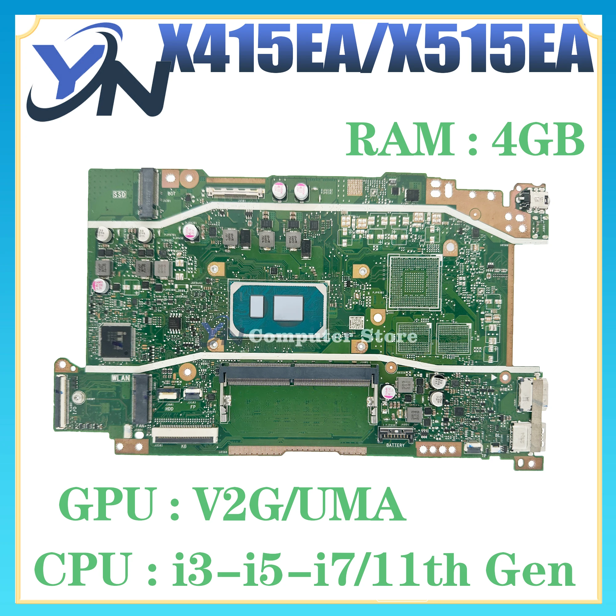 

Материнская плата ASUS X415EA X415EP X415EQ X415E A415E F415E X515EA X515EP X515EQ A515E F515E материнская плата для ноутбука i3 i5 i7 11th