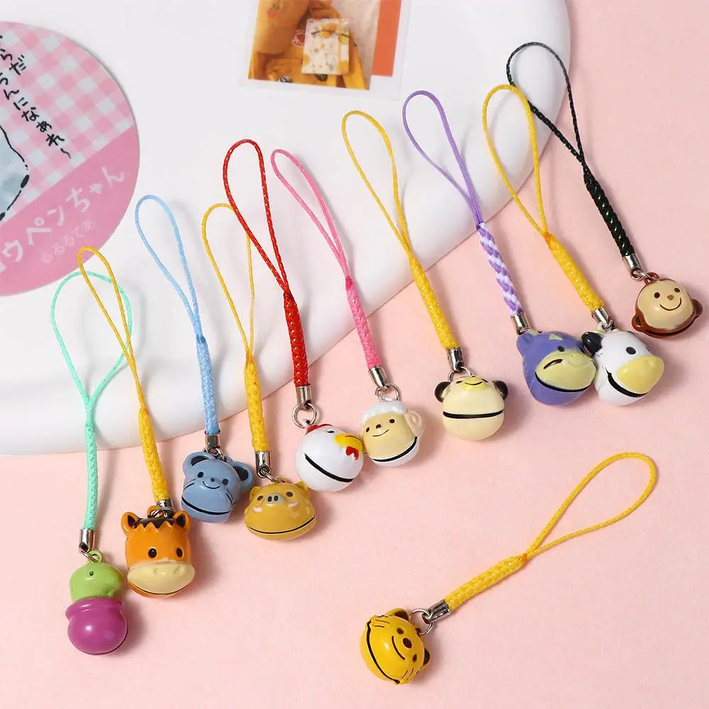 Lovely Cartoon Animal Series Bell Phone Strap New Fashion Design Chinese Zodiac Bear Bunny Phone Lanyard for Women Men