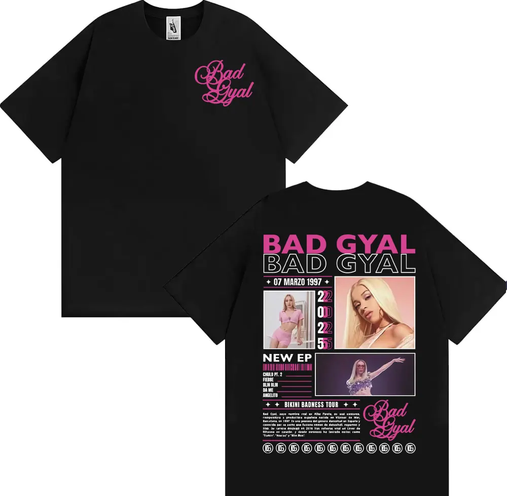 

Bad Gyal Bikini Badness Tour 2025 Graphic T-shirts Men Women Fashion Aesthetic Short Sleeve T Shirts Comfort 100% Cotton T Shirt