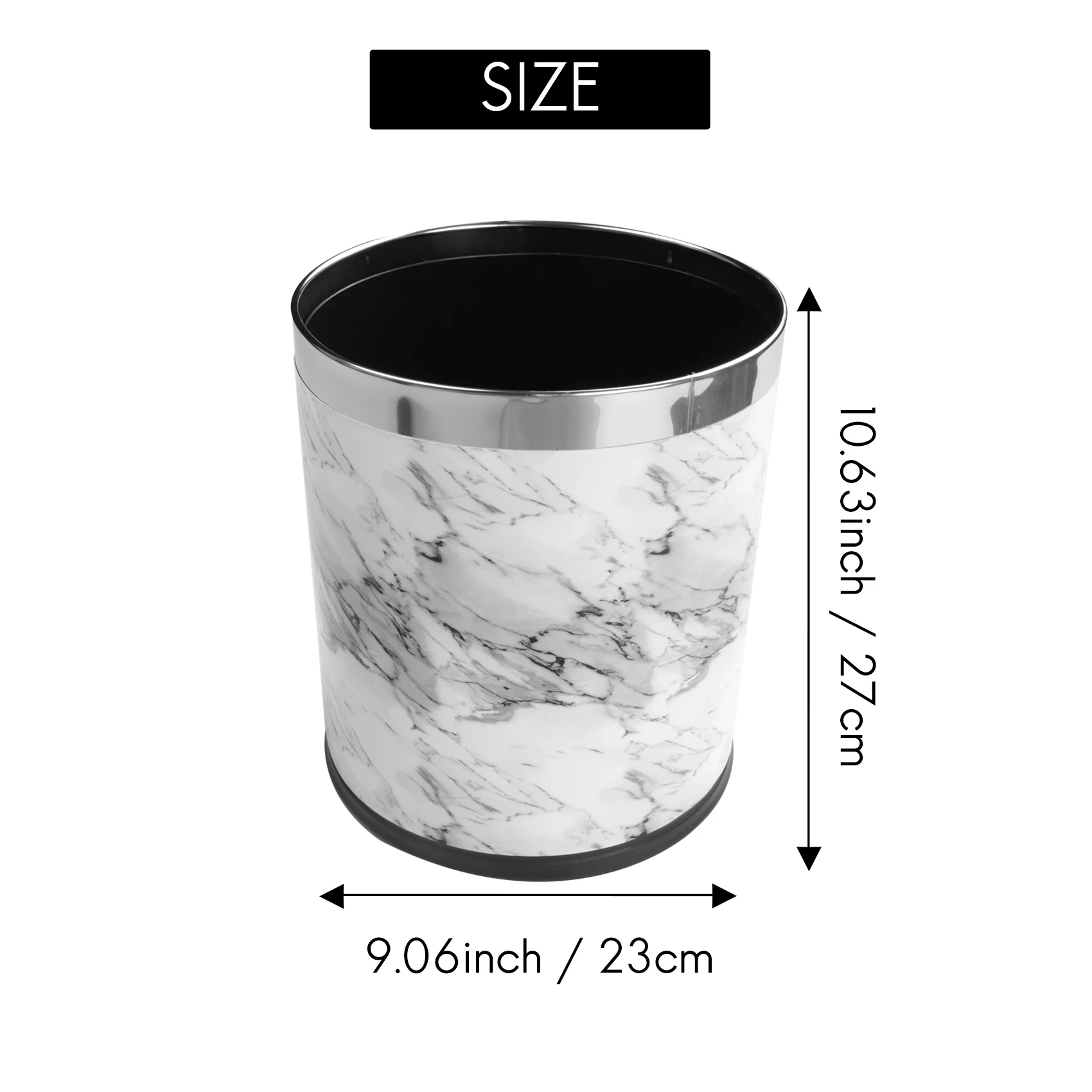 A39m padrão de mármore 10l lata de lixo baldes diâmetro 23cm altura 27cm caixas de lixo sala estar banheiro cozinha lixo bi
