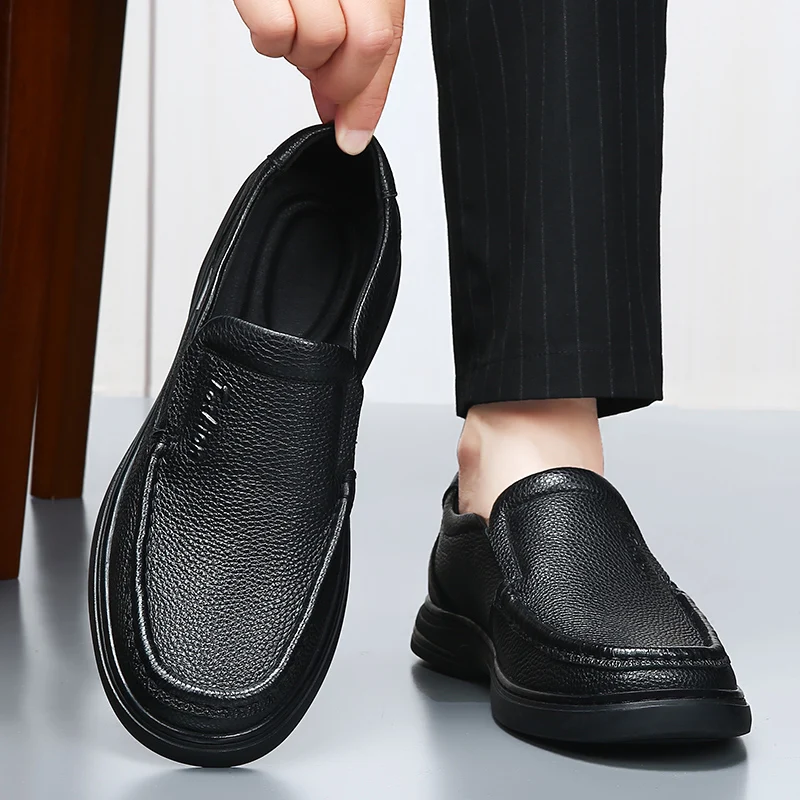 DIMANYU Genuine Leather 2026 New Casual Non-Slip Dad Large Size Middle-Aged Elderly Flat Men's Shoes_vogvips.com