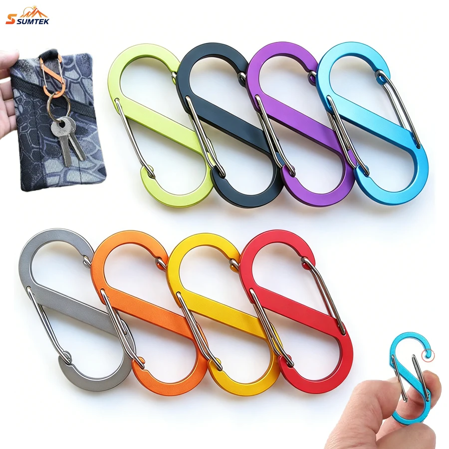 

S-type Outdoor Multifunctional Buckle Snap For Keys Outdoor Camping EDC Climbing Backpack Clasps Spring Keychain Karabiners Clip