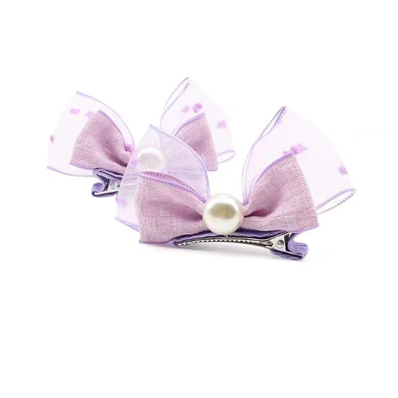 Cute Dog Hair Clips Bows Faux Pearl Head Decoration for Pets Cat Puppy Hairpins Decor Grooming Accessoires