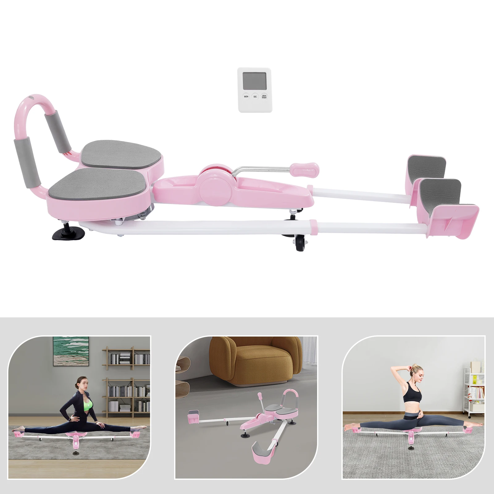 

Leg Stretcher, Stretching Equipment, Adjustable Flexibility Trainer, 180° Range, Timer Display, Split Plank Machine for Home Gym