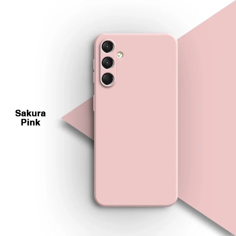 حافظة هاتف سيليكون سائلة أساسية لهاتف سامسونج جالاكسي A16 5G عالية الجودة لحماية عدسة الكاميرا غطاء خلفي ناعم ملحقات شل