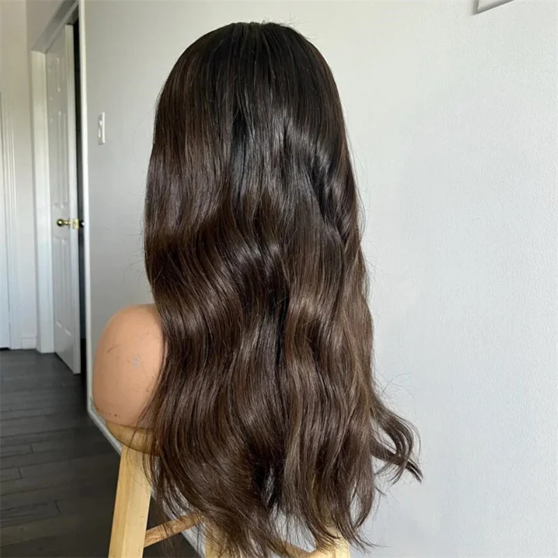 26Inch Brown Glueless 180Density Body Wave HD Lace Jewish 5x5 Silk Base European Human Hair Wig For Women BabyHair Prepluck