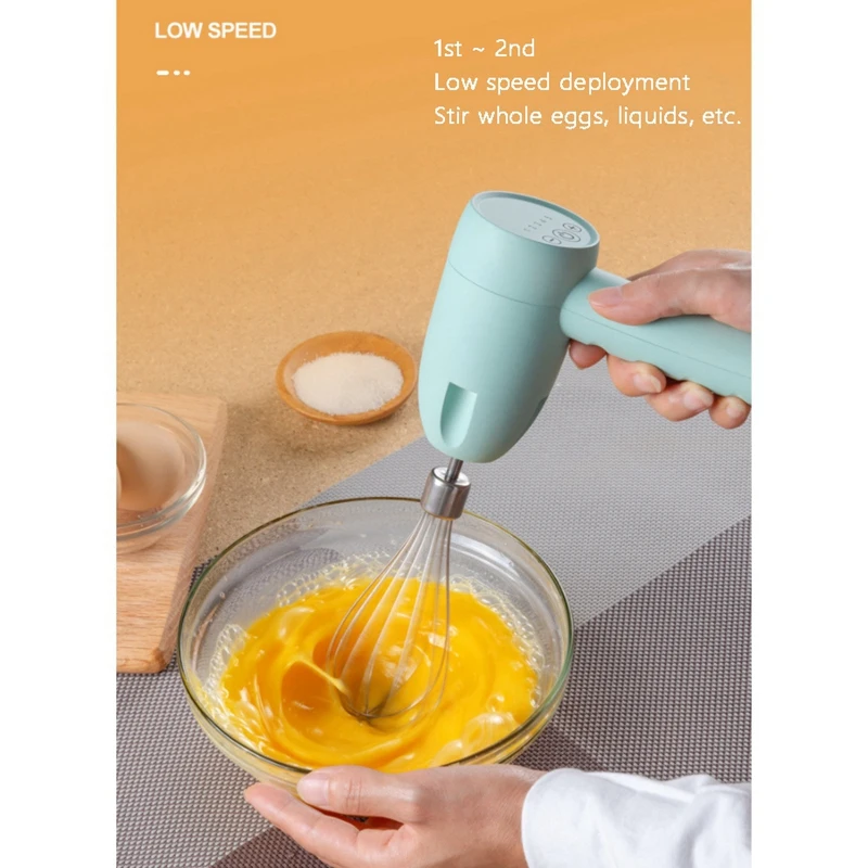 

HOT SALE 3-In-1 Wireless Electric Whisk Handheld Charging Butter Egg White Baking Tools Household Garlic Minced Meat Mixer